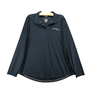 Elevate Women's Polo Shirt Blue 2XL Long Sleeve Activewear Delta Connection